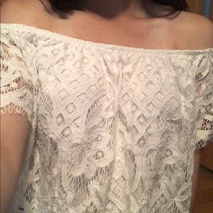 Express Tops - White lace top Express Tops - White lace top